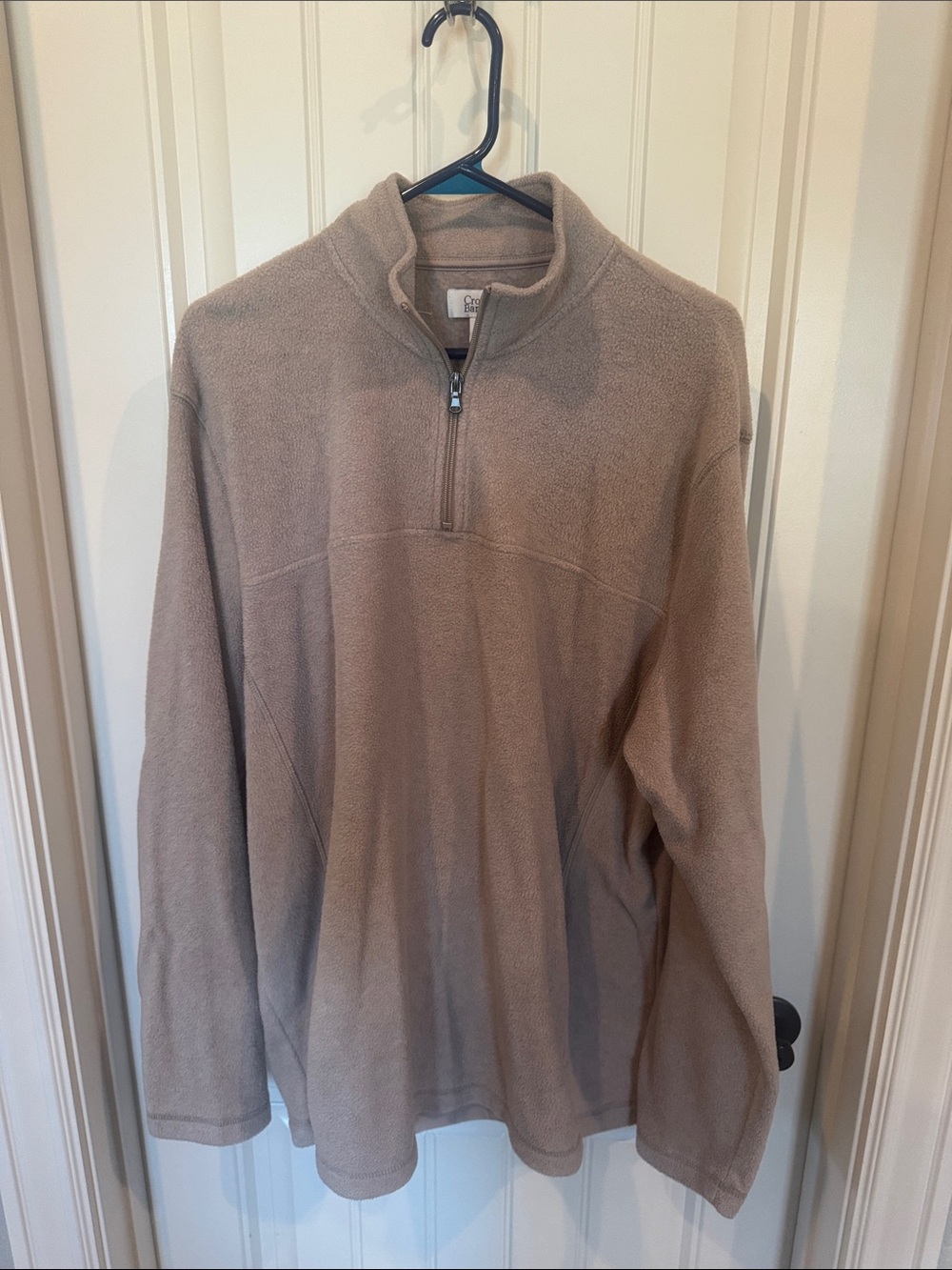 croft & barrow Men's Zip-Neck Fleece Pullover - Taupe